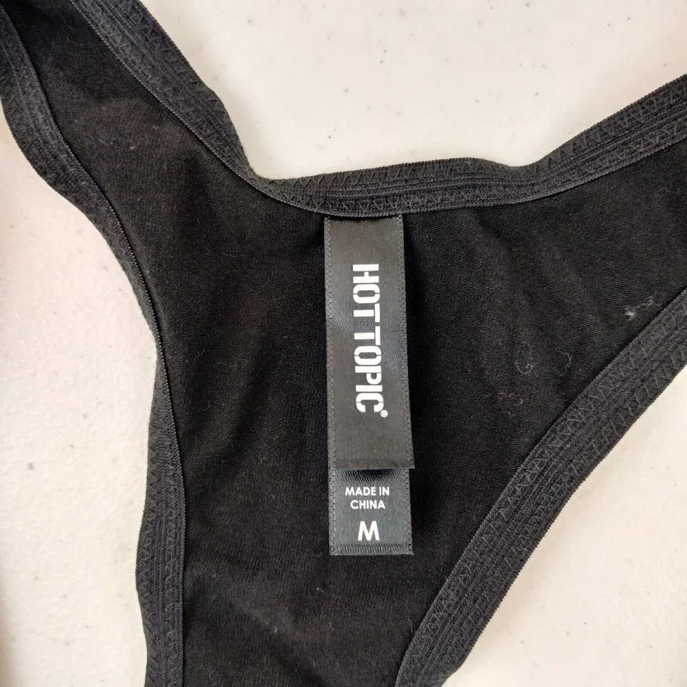 Hot Topic Black & White Racer back Bralette *Back UP* size Medium